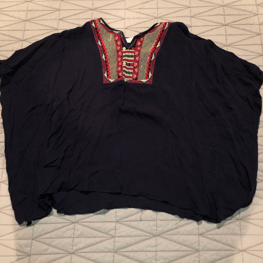 Navy Blue Poncho Top